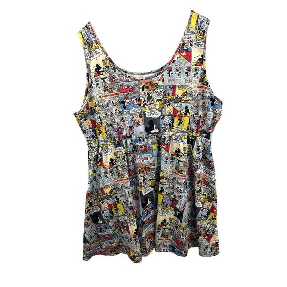 Disney Dresses & Skirts - Disney Mickey Mouse Comic‎ Print Dress 3X Plus Size Sleeveless Skater Style